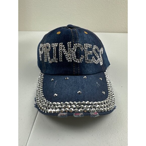 Princess Rhinestone Denim Cap For Women’s Adjustable Bling Hat  Bedazzled Brim - Picture 10 of 10